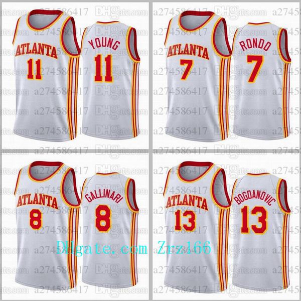 

men basketball jersey atlanta hawks 11 young 7 rondo 8 smith 4 webb 15 carter white city 2020-21 jersey, Black;red
