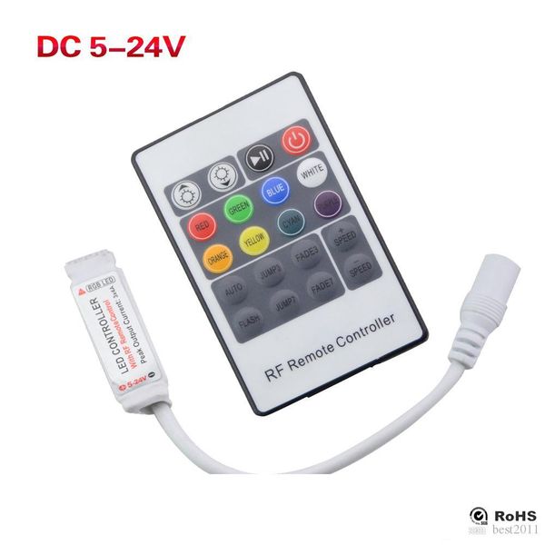 

20key dc5-24v mini rf remote controller for 5050 3528 3014 smd rgb led flexible strip light