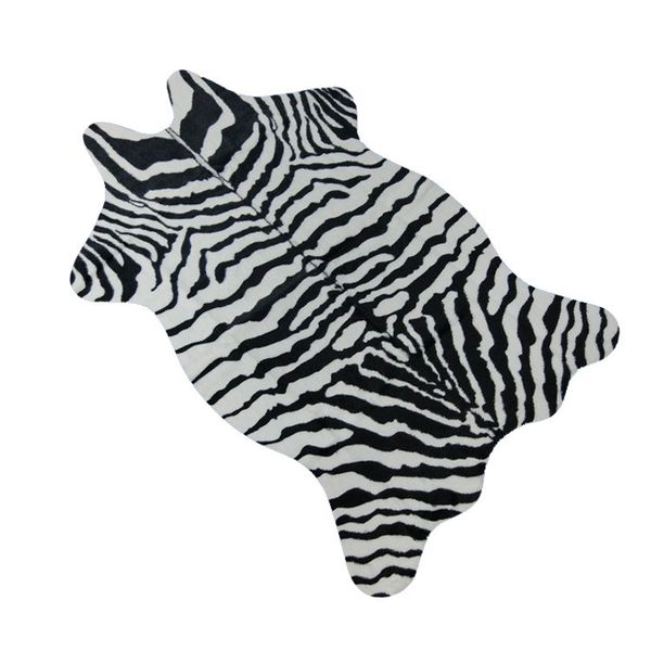 Zebra / Cabra de vaca impresso tapete de veludo imitação de couro tapetes de couro animal peles de forma natural tapetes tapetes de decoração y200527