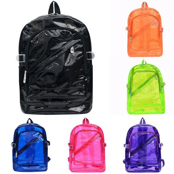 

new women clear transparent backpack girls pvc jelly shoulder school bag rucksack