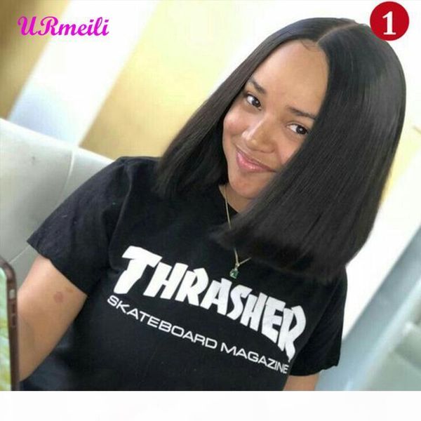 

bob wig human hair lace front wigs short wig human hair brazilian remy hair lace front bob wigs pre plucked for woman, Black;brown