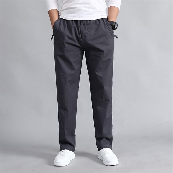 

men's casual loose pants spring autumn cotton multi-pocket cargo pants men overalls long pants straight trousers plus size lj201217, Black