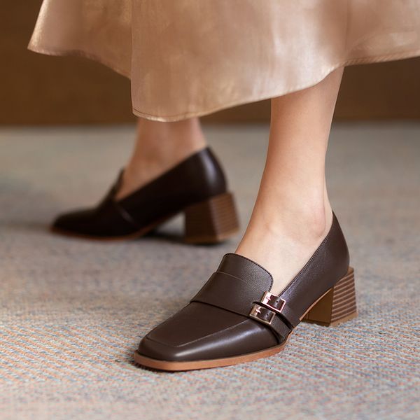 

2021 women new high-heeled pumps genuine spring summer office woman shoes e8pz, Black