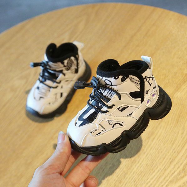

new autumn winter 0-3 years old baby fashion sneakers children's casual sports shoes toddler cotton boots, Black;red