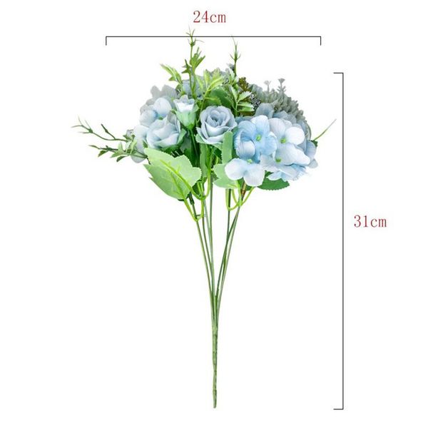

шелковые гортензии искусственных цветов белых свадебного букет искусственных цветов поддельный цветок партия украшение для дома сушеных цвет
