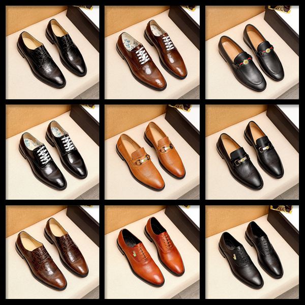 

gold silver printing luxury men business shoes genuine leather metal pointed toe formal dress shoes men wedding shoes, Black