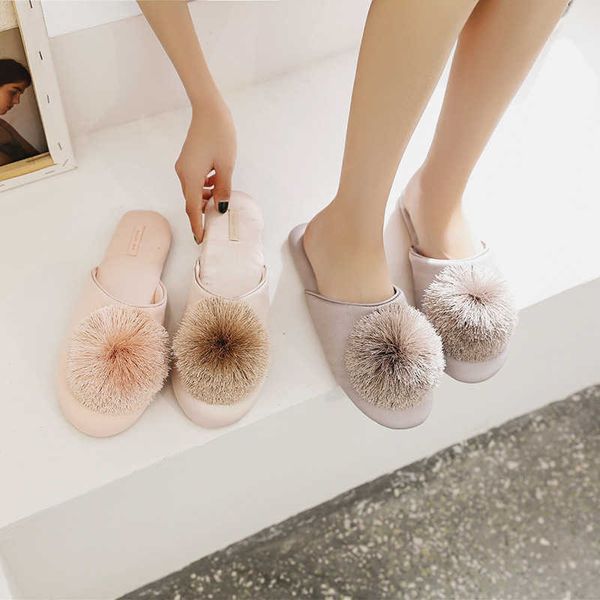 

halluci's new tassels comfortable plush indoor women's rubber soled slippers, Black