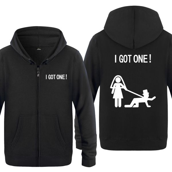 

just married i got one смешного подарок для невесты толстовки мужчины 2018 мужской руна молнии кардиганы с капюшоном толстовка с капюшоном с