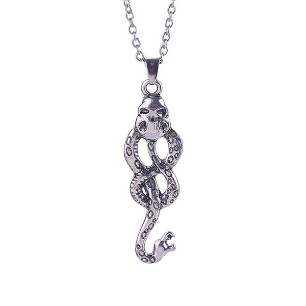 Collana serpente Nagini Lord Voldemort Horcrux Mangiamorte Vintage argento antico ciondolo colore film gioielli uomo donna all'ingrosso Y1220