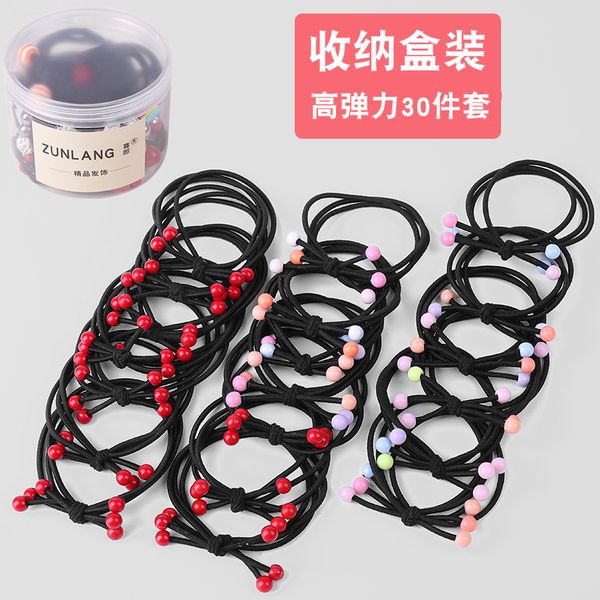 

hairband tie hair lovely korean simple rubber band girl horsetail leather cover black headrope