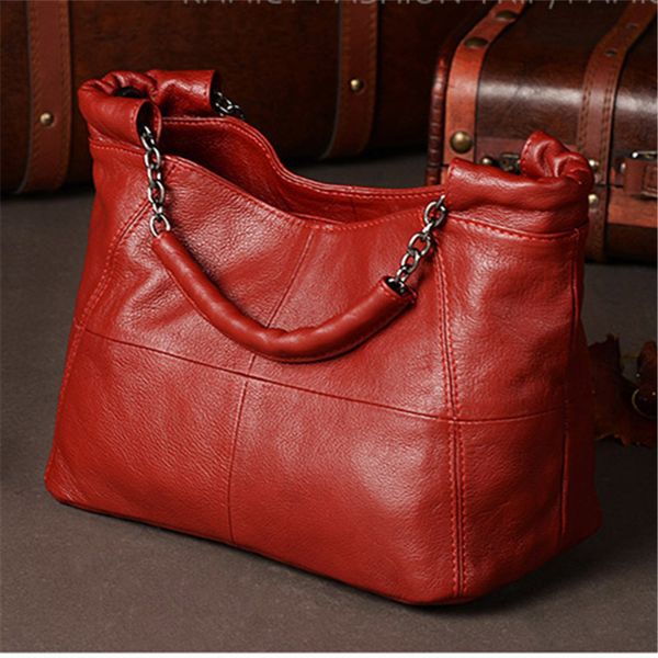 

nesitu new red grey white black yellow genuine leather women's handbag girl lady shoulder messenger bags female totes m8920 c0121