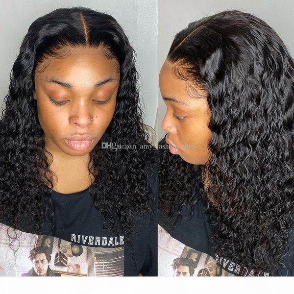 

short bob 5x5 silk base scalp lace front wig 13x6 lace frontal human hair wigs water wave remy brazilian hair, Black;brown