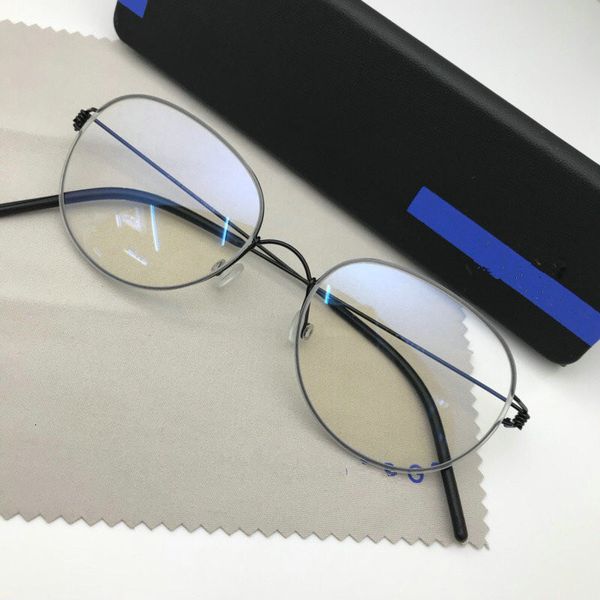 

2021 new screwless oval hoop hand-crafted titanium glass frames men mark myopia light glasses mujer lens blinds 0tww, White;black