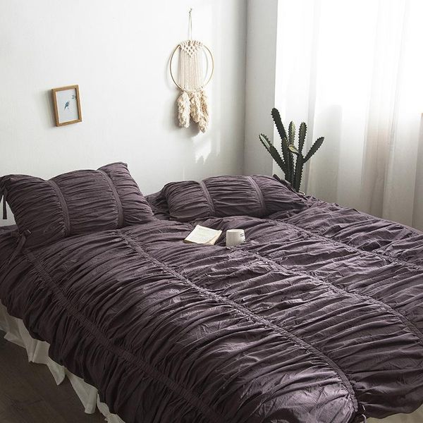 Duvet Cover Pillowcases Bed Sheet, King Size Ruffle Bedding