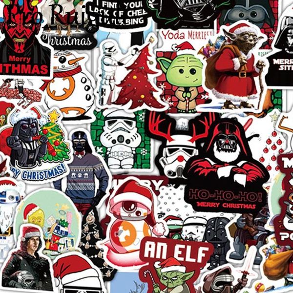 

50шт рождество фильм scrapbooking наклейка пакеты водонепроницаемой скейтборд багаж мотоцикл гитара граффити kid игрушка табличка подарки bb