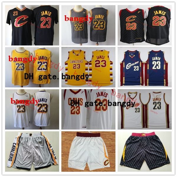 

vintage mens lebron 23 james jersey authentic hardwoods classics basketball jerseys yellow red white blue grey stitched shorts, Black;red