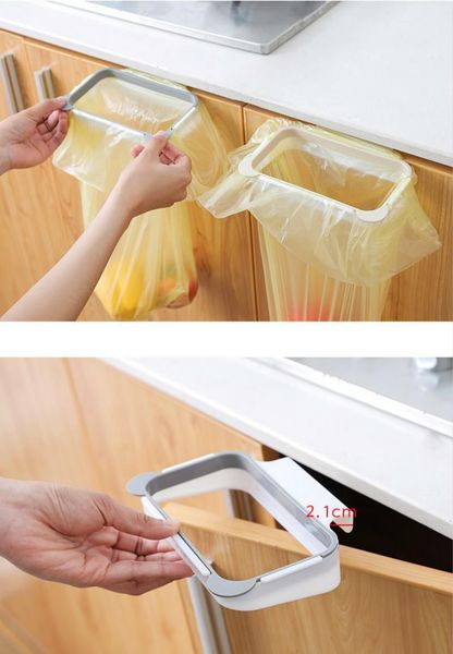 

new arrivels can hang kitchen door back type cabinet trash bin bracket garbage bag storage rack garbage wmtfze dayupshop