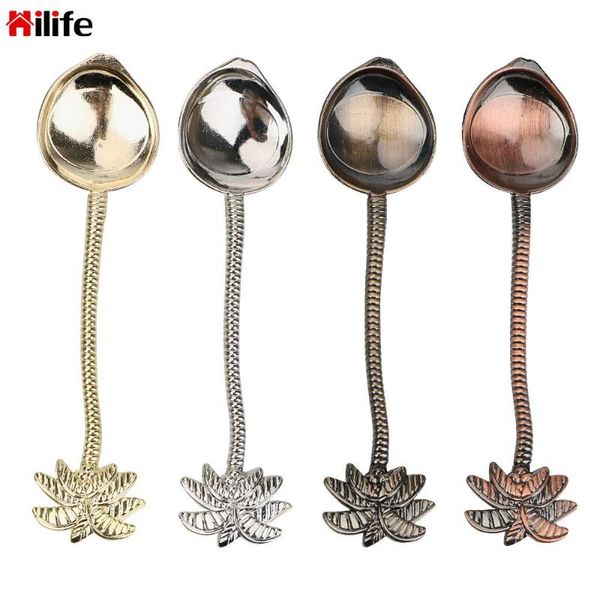 

spoons ice cream dessert spoon coffee small for bar party tableware zinc alloy coconut tree shape vintage royal style
