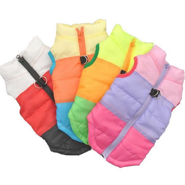

winter small dog clothes warm puppy cotton coat padded dogs jacket pet vest pet supplies 6 colors yg830