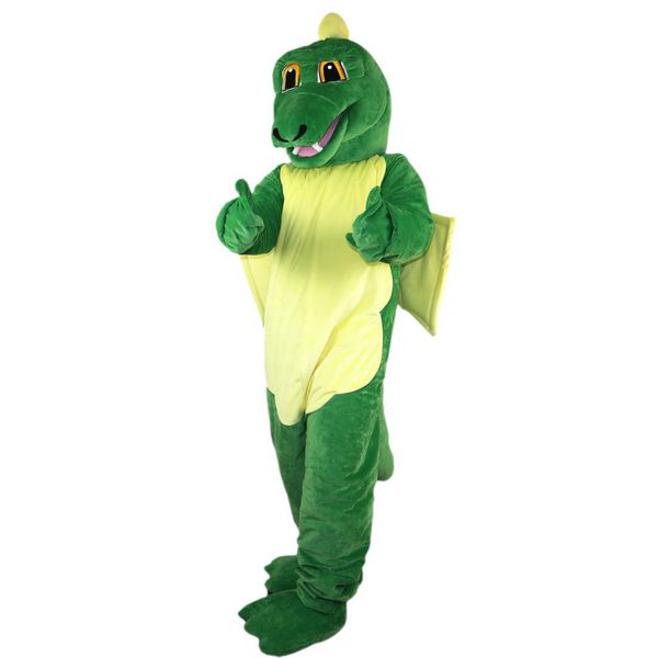 2019 costumi della mascotte del drago magico del dinosauro verde caldo della fabbrica per il vestito operato dall'attrezzatura di Halloween di natale del circo degli adulti Trasporto libero