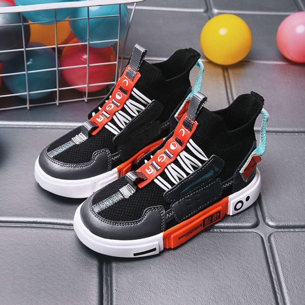 

2021 cool spring ga children's fashion fly weaving trend versatile cuhk leisure coga board sho, Black