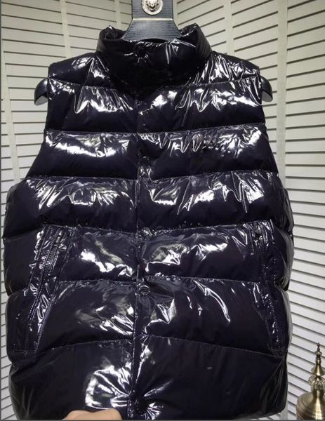 

winter fashion men waistcoat thickened duck down bright color women waistcoat down jacket designer waistcoat down jacket 2101601b, Black