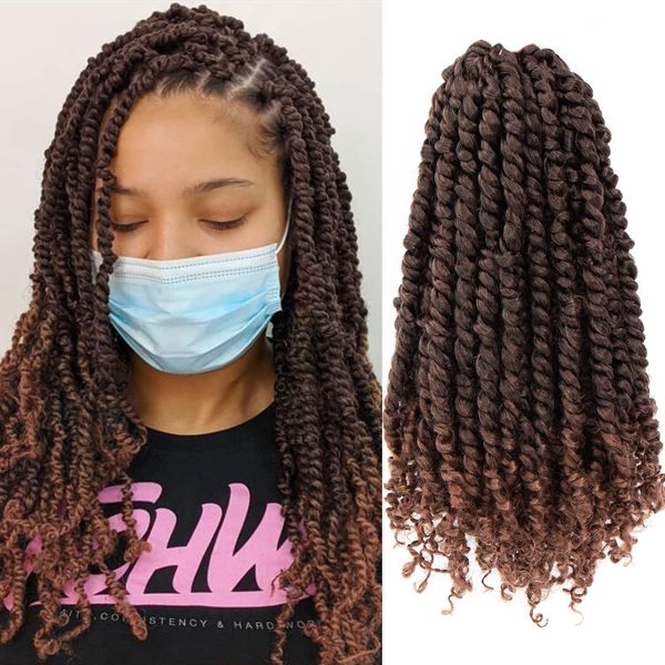 

pre-twisted passion twist hair 24 inch pre-looped bomb twist hair bohemian twist synthetic braiding hair extensions ls01, Black
