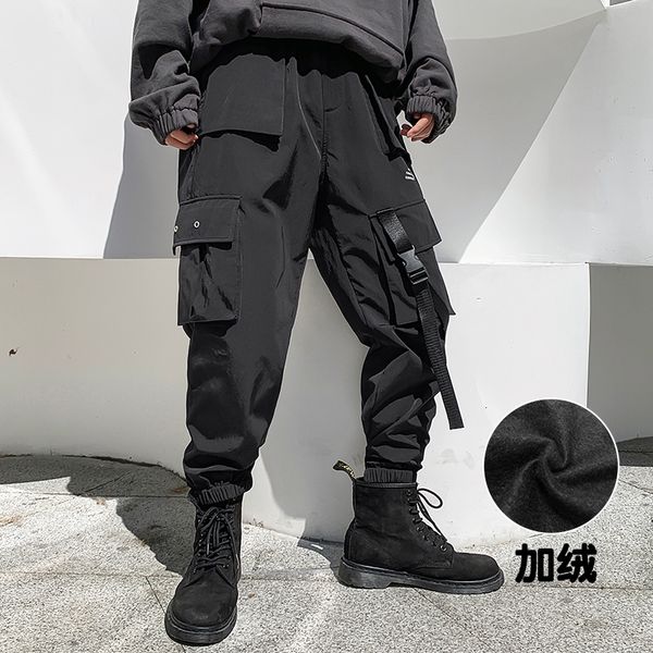 

2021 men new spring hip hop pants club singer stage costume trousers ribbons streetwear joggers sweatpants q8im, Black