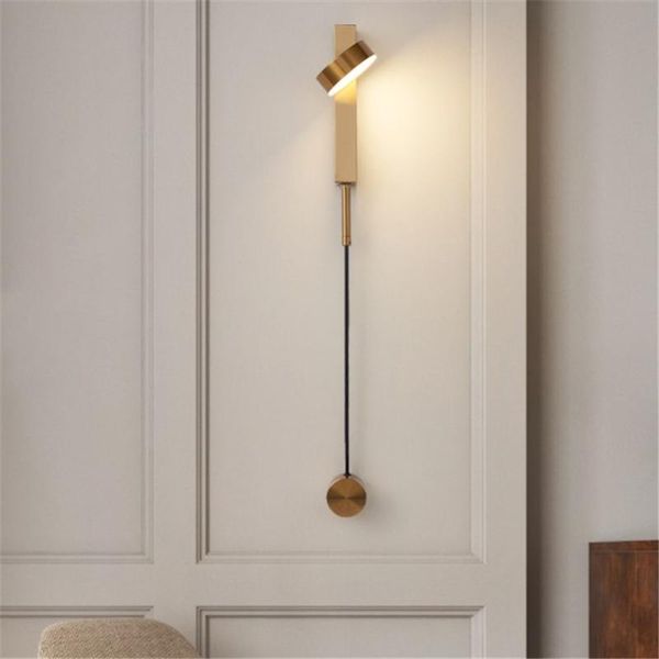 

wall lamp stylish led lamps luminaire dimming switch light black gold sconce livingroom stair indoor lighting