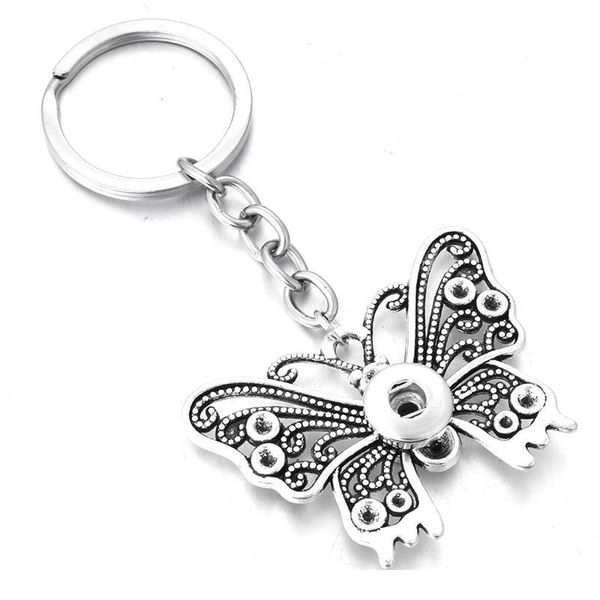 

new snap jewelry 12mm 18mm snap key chains for keyring women gifts girl butterfly keychain bag pendan qylubg
