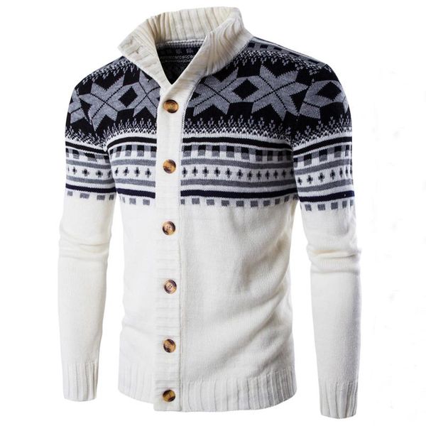 

2020 new autumn winter sweater men fashion brand patchwork turtleneck single breasted sweatercoat cardigan mens, White;black