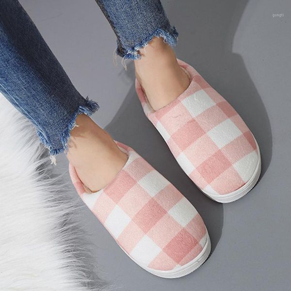 

slippers women men winter warm casual furry slip on couples indoor shoes simple cotton fur non flat house slippers1, Black