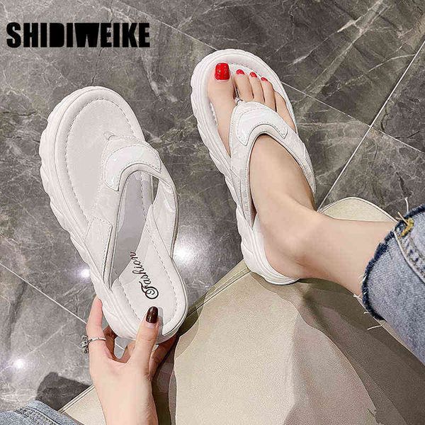 

color thick bottom flip flops women famous designer clip toe slippers ladies platform sandal slides beach shoes vc612 y220310, Black