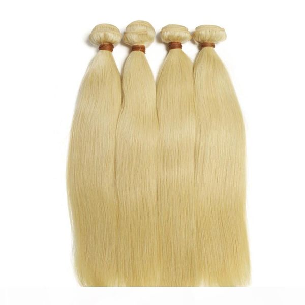 

european remy human hair weaves 8''-26'' mix length light blonde #613 straight human hair extensions dhl ing, Black