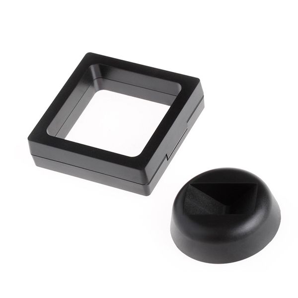 

black white jewelry packaging display suspended floating display case jewellery coins gems artefacts stand holder box