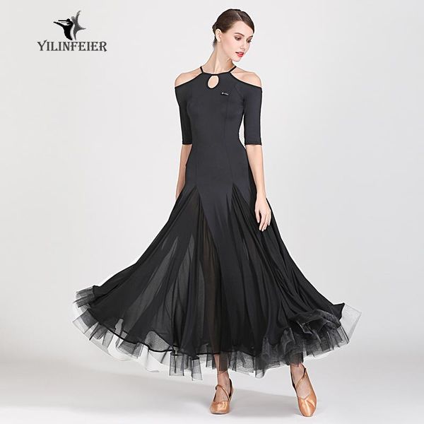 

new ballroom dance competition dress dance ballroom waltz dresses standard dress women s9054, Black;red