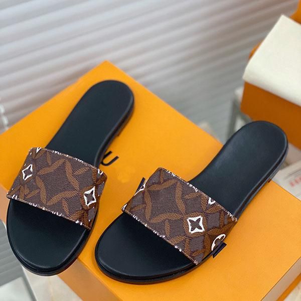 

fashion luxury women's flip-flops superstar printing real leather flat sandals women's classic casual shoes sand slippers slides, Black