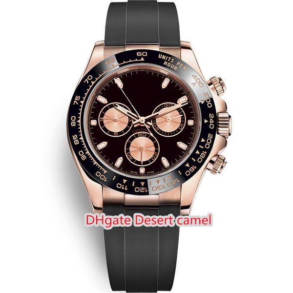 

fashion men's watches automatic mechanical watch 40mm jh made 7750 movement 904l luxury sapphire rose gold diving watch-342, Slivery;brown