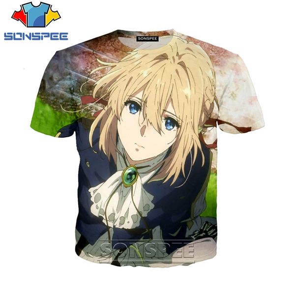 

anime violet evergarden 3d print shirts aesthetic humor harajuku men clothing