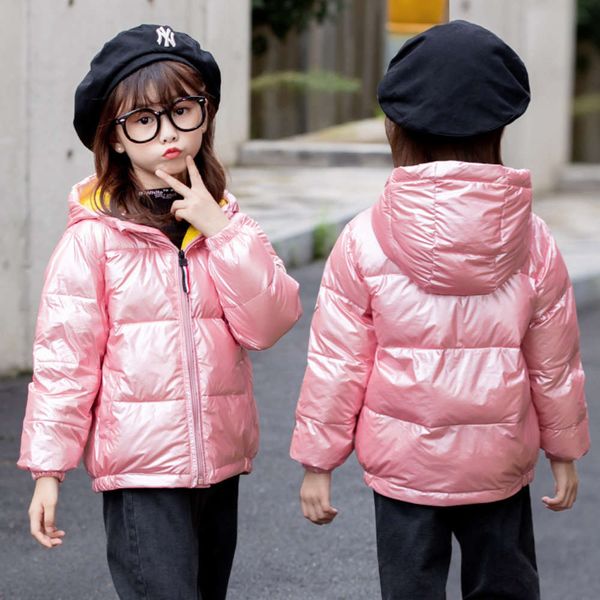 

2020 new down jacket short hooded boys and girls warm children's coat winter, Black