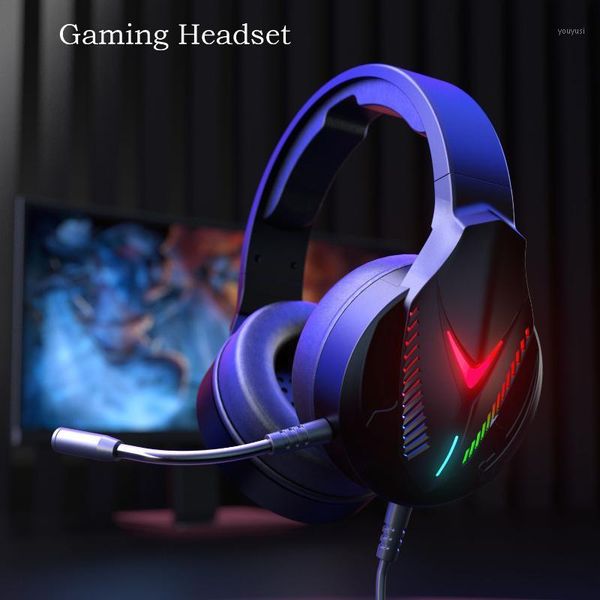 

gaming headphones wired headset with mic 3.5mm over-ear hi-fi stereo computer earphone professional gamer headset for pc phones1
