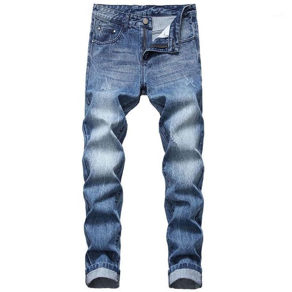 

2020 new fashion mens jeans slim fit straight male casual denim pants long trousers pantalon homme biker jeans size 36 38 40 421, Blue