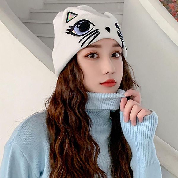 

winter baggy hat for women girls outdoor pgraphy knitted beanies skullies hat white outdoor warm caps, Blue;gray