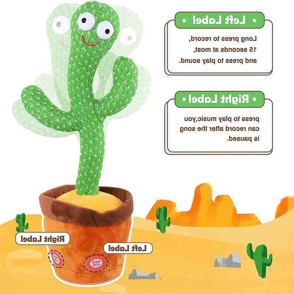 

56120 songs talking toys kawaii singing recording dancing cactus plush doll kids birthday gift home office decoration