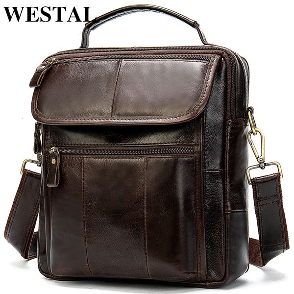 

westal men's bag genuine leather crossbody bags for men messenger bag men leather designer men's shoulder bags male handbag 8870