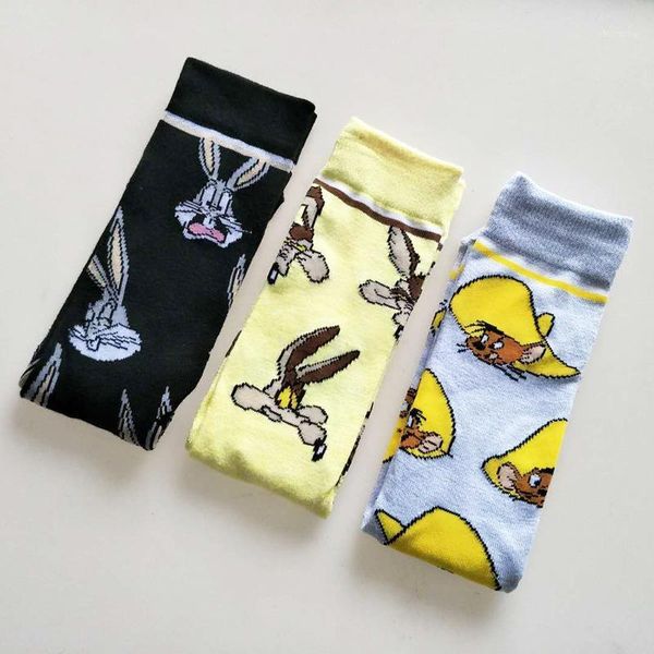 

personality funny anime socks fashion cartoon happy men women sock novelty stitching pattern cotton crew skarpety1, Black