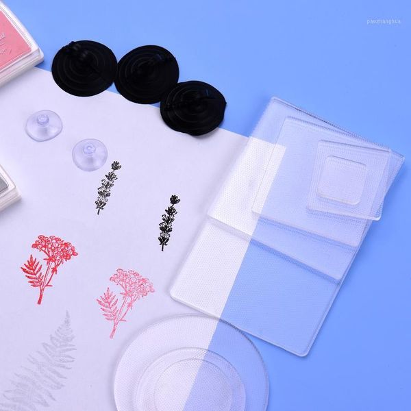 

gift sets transparent acrylic stamp blocks handle block tools with suckers for diy scrapbooking journal diary po decoration1