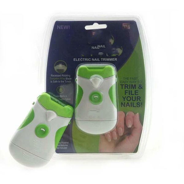 

dual sided electric nail trimmer baby cutters grinder scissors build-in light precision trimming safe tools, Silver