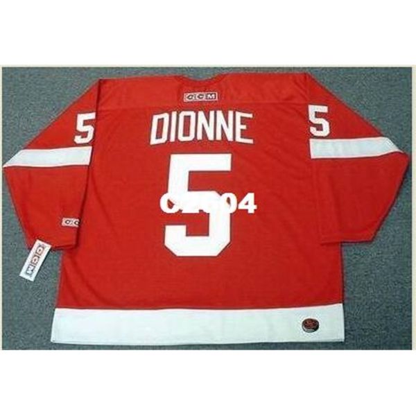 

men #5 marcel dionne detroit red wings 1971 "rookie" ccm retro hockey jersey or custom any name or number retro jersey, Black
