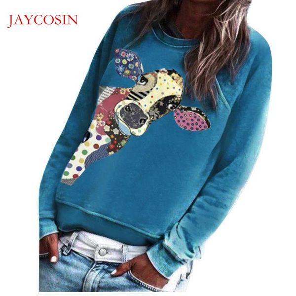 

women's hoodies & sweatshirts jaycosin women sweatshirt autumn winter long sleeve o-neck casual print pullover mujer clothes #i25, Black